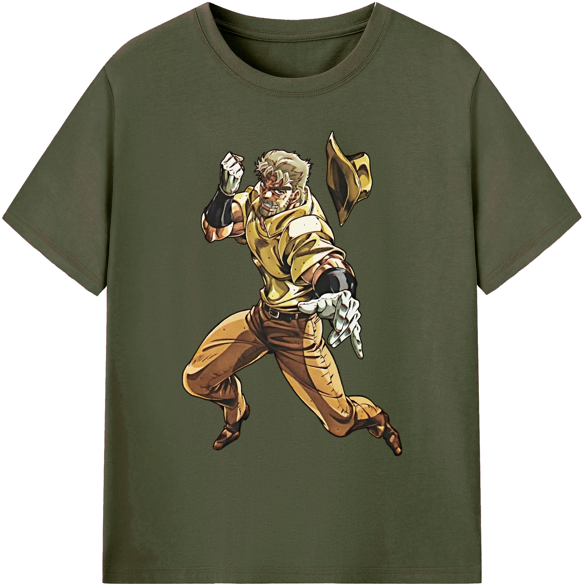 （画像用） ジョジョの奇妙な冒険 ジョセフ?ジョースター JoJo's Bizarre Adventure Joseph Joestar 綿100％ メンズ半袖Tシャツ｜肌触りやわらか＆通気性